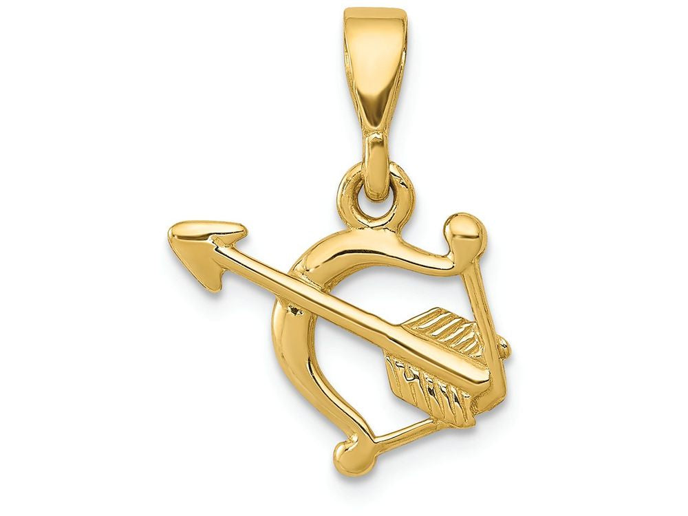 FJC Finejewelers 14k Yellow Gold Polished Bow Arrow Charm
