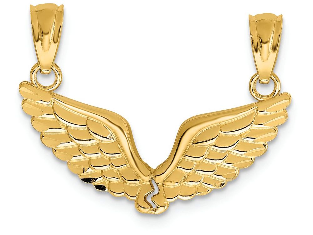 FJC Finejewelers 14k Yellow Gold Polished Break Apart Angel Wings Charm
