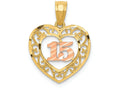 FJC Finejewelers 14k Two-tone Gold Bright Cut 15 Charm