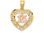 FJC Finejewelers 14k Two-tone Gold Bright Cut 15 Charm