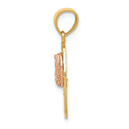 FJC Finejewelers 14k Two-tone Gold with Rhodium Bright Cut Lady Of Guadalupe 15 Charm