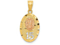 FJC Finejewelers 14k Two-tone Gold with Rhodium Bright Cut Lady Of Guadalupe 15 Charm