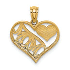 FJC Finejewelers 14k Yellow Gold Polished Mom Heart In Heart Charm
