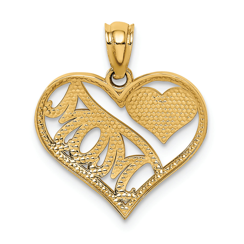 FJC Finejewelers 14k Yellow Gold Polished Mom Heart In Heart Charm