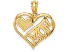 FJC Finejewelers 14k Yellow Gold Polished Mom Heart In Heart Charm