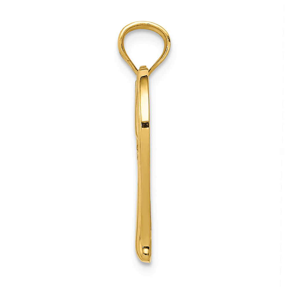 FJC Finejewelers 14k Yellow Gold Polished Mom In Heart with Infinity Symbol Charm