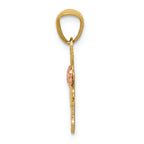 FJC Finejewelers 14k Yellow Rose Gold Bright Cut #1 Grandma with Rose Charm