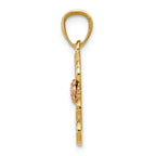 FJC Finejewelers 14k Yellow Rose Gold with with Rhodium Dc #1 Nana with Rose Charm