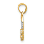 FJC Finejewelers 14k Yellow Gold with with Rhodium CZ #1 Daughter Heart Charm
