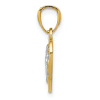 FJC Finejewelers 14k Yellow Gold with with Rhodium Polished Guardian Angel In Heart Charm