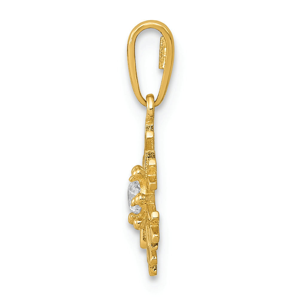 FJC Finejewelers 14k Yellow Gold Polished CZ Snowflake Charm