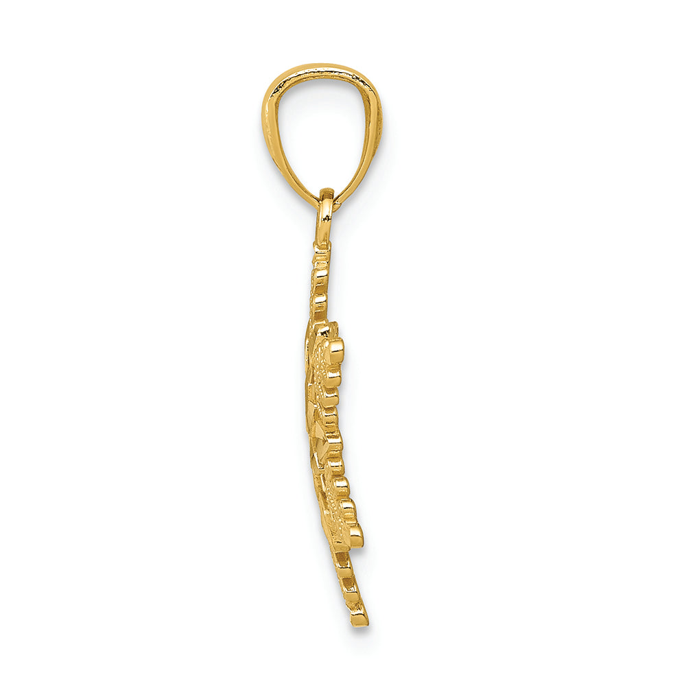 FJC Finejewelers 14k Yellow Gold Bright Cut Polished Snowflake Charm