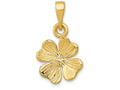 FJC Finejewelers 14k Yellow Gold Polished Textured Four Leaf Clover Charm