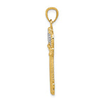 FJC Finejewelers 14k Yellow Gold with with Rhodium Crown Key Charm
