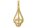 FJC Finejewelers 14k Yellow Gold Bright Cut Polished Fleur De Lis Dangle Charm