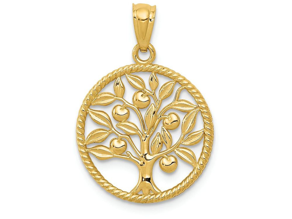 FJC Finejewelers 14k Yellow Gold Polished Tree Of Life In Round Charm