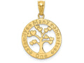 FJC Finejewelers 14k Yellow Gold Polished One Family Many Hearts Tree Of Life Charm