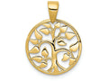 FJC Finejewelers 14k Yellow Gold Polished Tree In Circle Charm