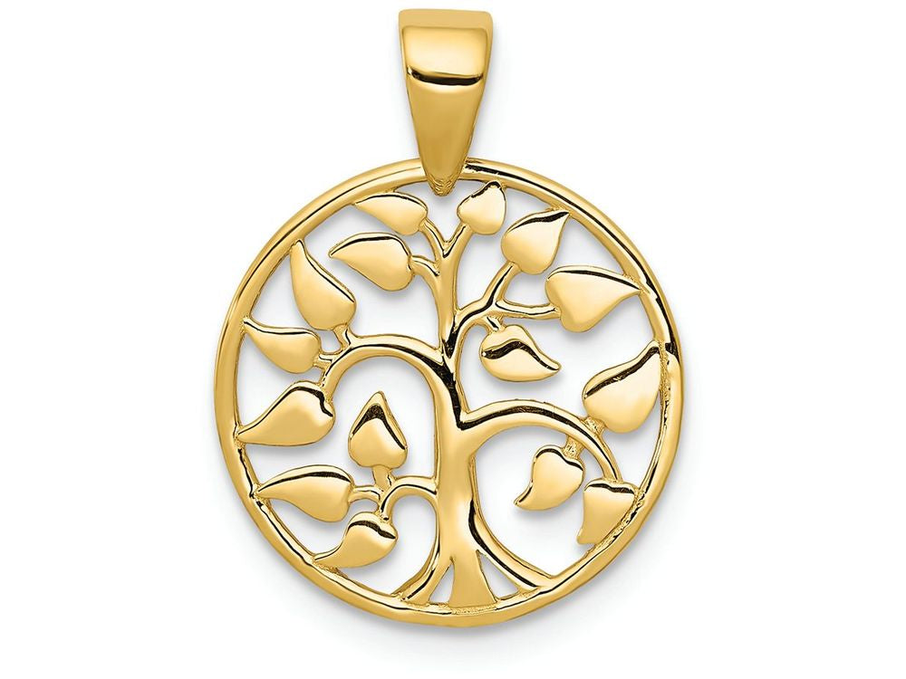 FJC Finejewelers 14k Yellow Gold Polished Tree In Circle Charm