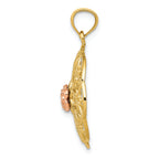FJC Finejewelers 14k Yellow Rose Gold Polished Rose In Round Filigree Charm