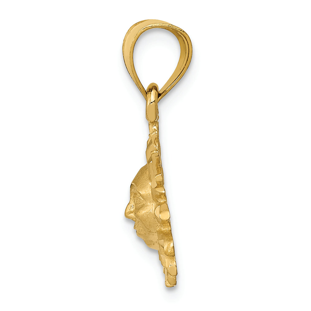 FJC Finejewelers 14k Yellow Gold Satin Bright Cut Sun Charm