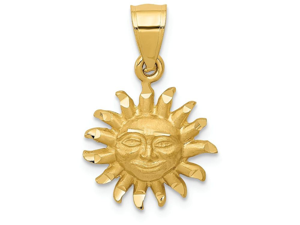 FJC Finejewelers 14k Yellow Gold Satin Bright Cut Sun Charm