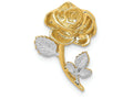 FJC Finejewelers 14k Yellow Gold with Rhodium Polished Rose Chain Slide Charm
