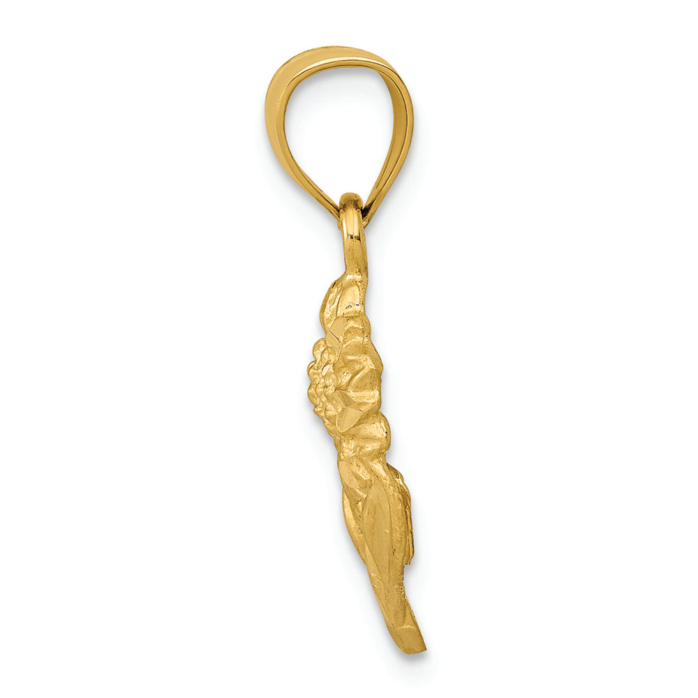 FJC Finejewelers 14k Yellow Gold Satin Bright Cut Sunflower Charm