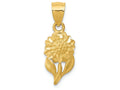 FJC Finejewelers 14k Yellow Gold Satin Bright Cut Sunflower Charm