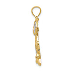 FJC Finejewelers 14k Yellow Gold with Rhodium Bright Cut Polished Moveable Owl Charm
