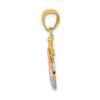 FJC Finejewelers 14k Yellow Rose Gold with with Rhodium Polished Bee Charm