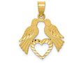 FJC Finejewelers 14k Yellow Gold Polished Bright Cut Love Birds with Heart Charm