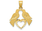 FJC Finejewelers 14k Yellow Gold Polished Bright Cut Love Birds with Heart Charm