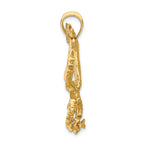 FJC Finejewelers 14k Yellow Gold Satin Bright Cut Eagle Charm
