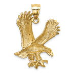 FJC Finejewelers 14k Yellow Gold Satin Bright Cut Eagle Charm
