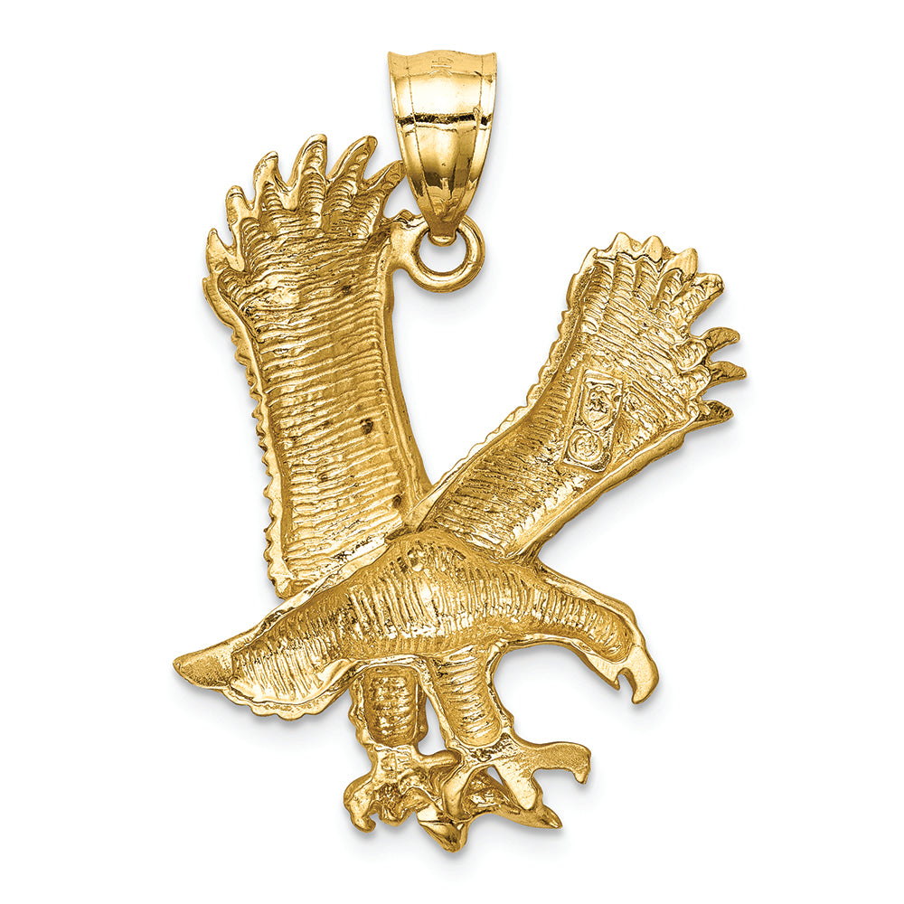FJC Finejewelers 14k Yellow Gold Satin Bright Cut Eagle Charm