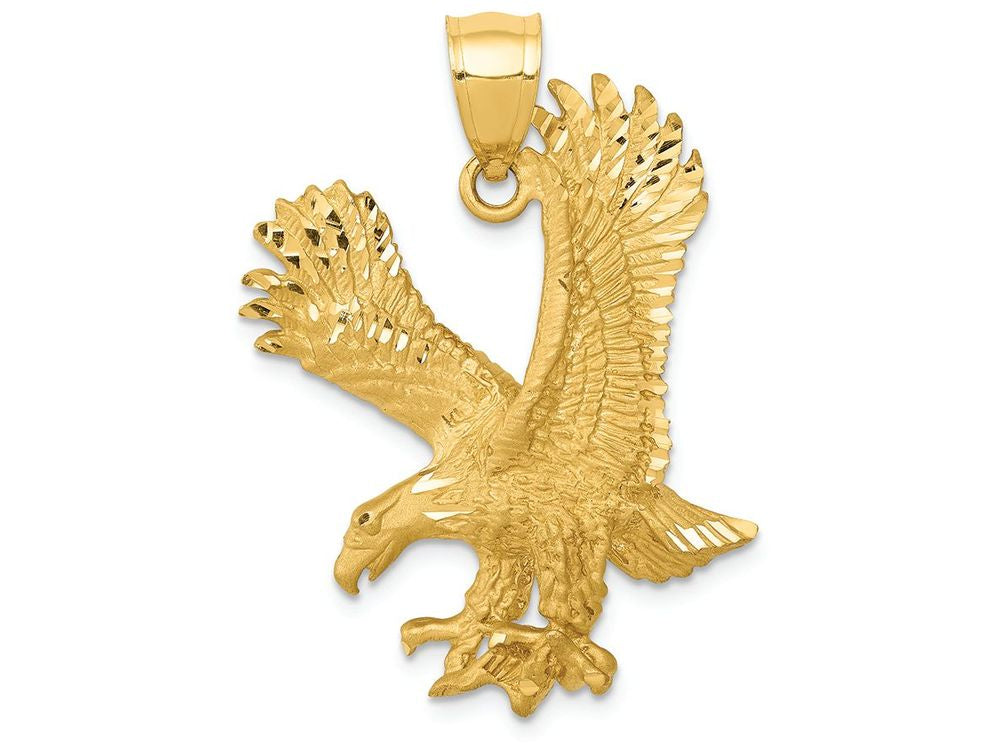 FJC Finejewelers 14k Yellow Gold Satin Bright Cut Eagle Charm