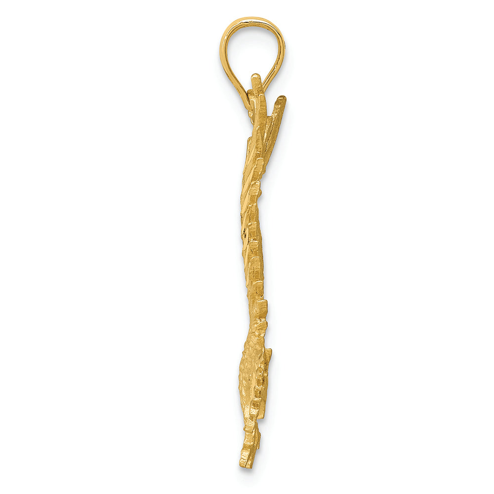 FJC Finejewelers 14k Yellow Gold Polished And Bright Cut Eagle Charm