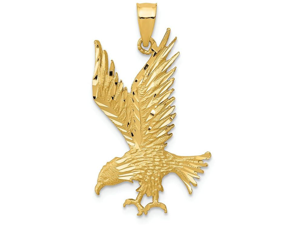 FJC Finejewelers 14k Yellow Gold Polished And Bright Cut Eagle Charm
