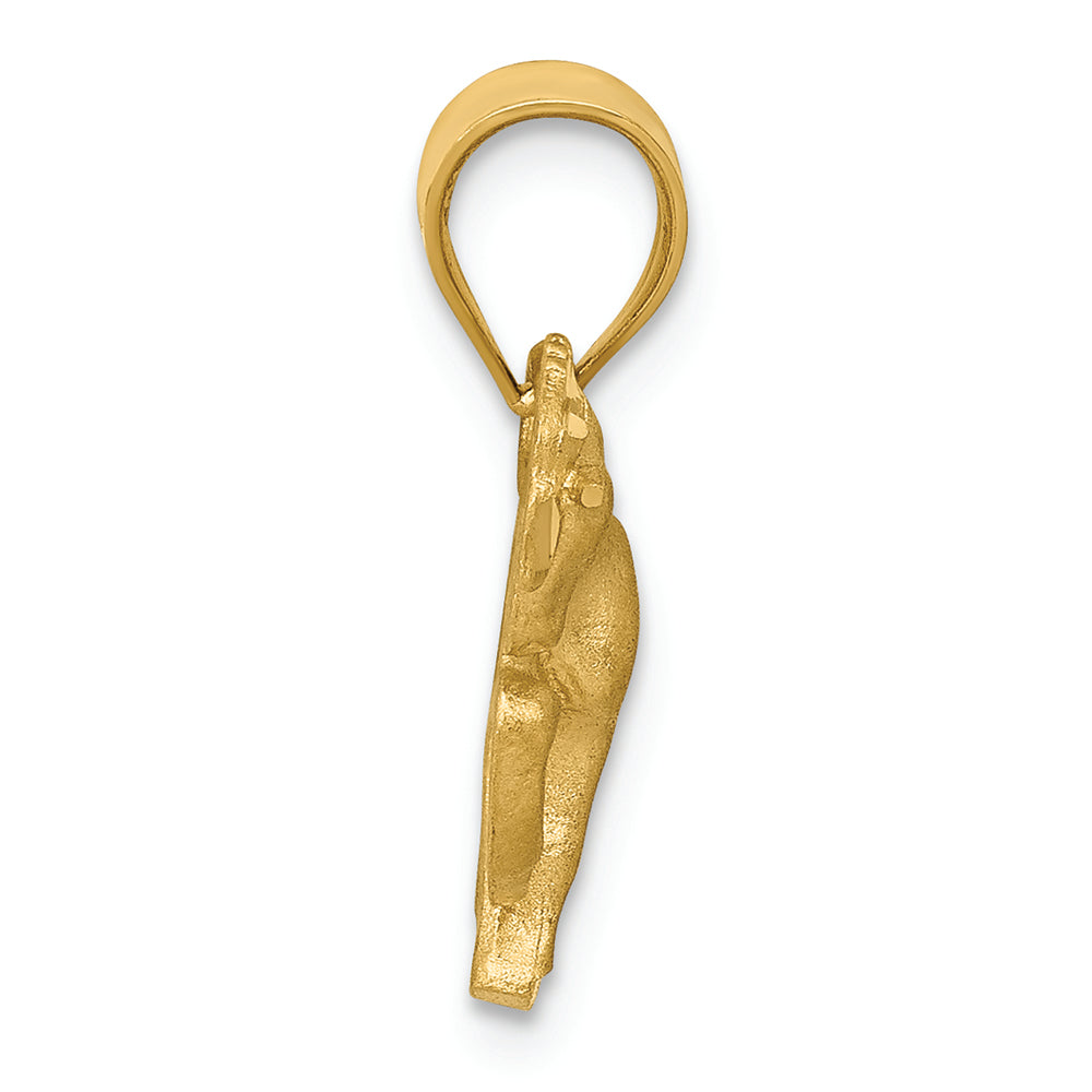 FJC Finejewelers 14k Yellow Gold Satin Bright Cut Horse Charm