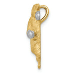 FJC Finejewelers 14k Yellow Gold with Rhodium Satin Bright Cut Boxing Bear Chain Slide Charm