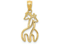 FJC Finejewelers 14k Yellow Gold Polished Interlocking Giraffes Charm