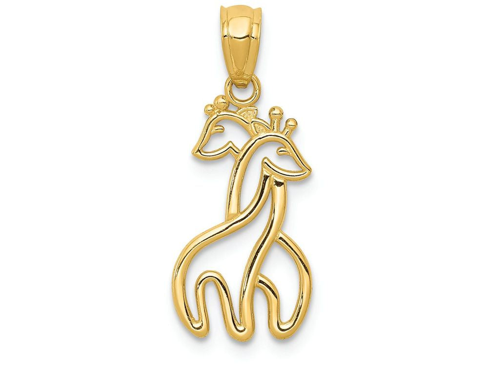 FJC Finejewelers 14k Yellow Gold Polished Interlocking Giraffes Charm