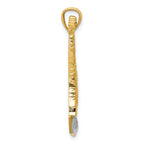 FJC Finejewelers 14k Yellow Gold with Rhodium Bright Cut Polished Giraffe Charm