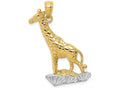 FJC Finejewelers 14k Yellow Gold with Rhodium Bright Cut Polished Giraffe Charm