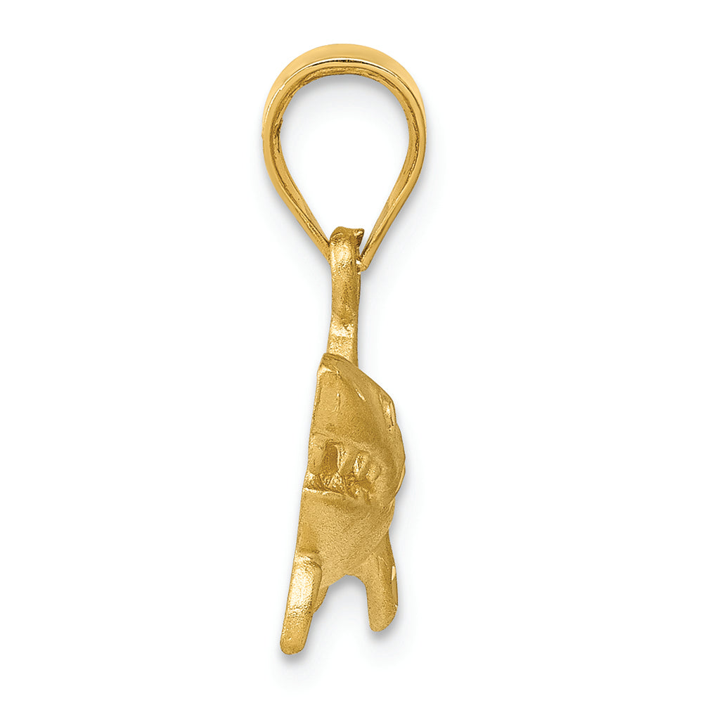 FJC Finejewelers 14k Yellow Gold Satin Bright Cut Shark Charm