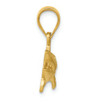 FJC Finejewelers 14k Yellow Gold Satin Bright Cut Shark Charm