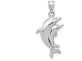 FJC Finejewelers 14k White Gold Dolphin Pair Charm
