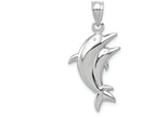 FJC Finejewelers 14k White Gold Dolphin Pair Charm