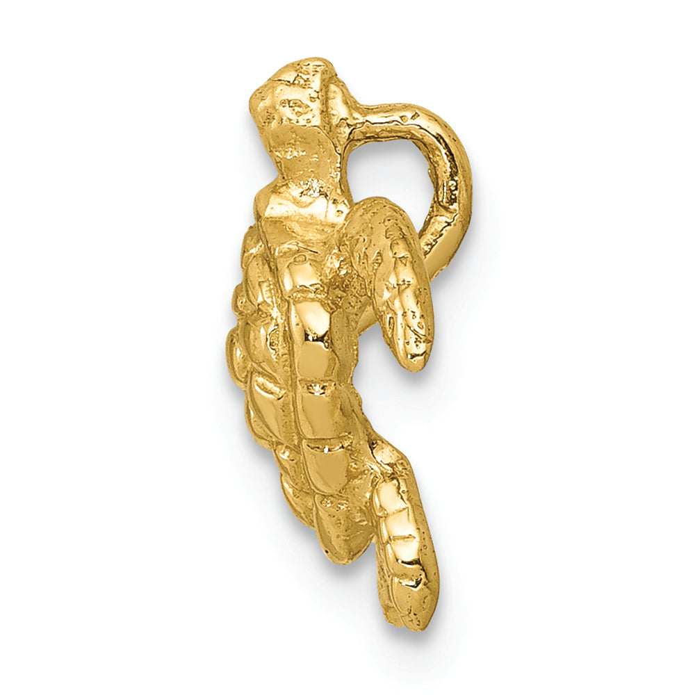 FJC Finejewelers 14k Yellow Gold Polished Small Sea Turtle Chain Slide Charm